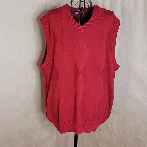 BLASSPORT Men's‎ Red Cotton Sweater Vest Medium - Picture 1 of 5
